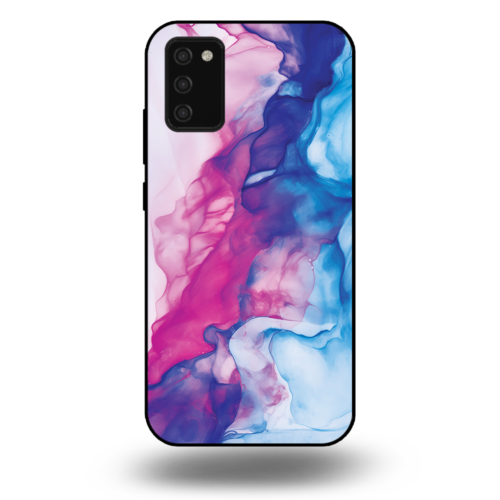 Telefoonhoesje voor Samsung Galaxy A02 met roze blauw marmer opdruk