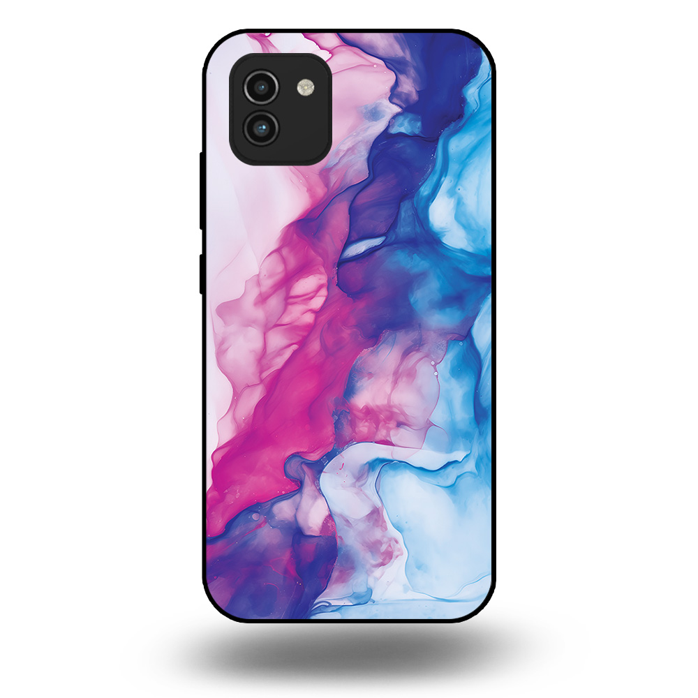 Telefoonhoesje voor Samsung Galaxy A03 met roze blauw marmer opdruk