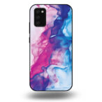 Telefoonhoesje voor Samsung Galaxy A03s met roze blauw marmer opdruk