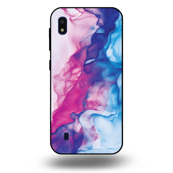 Telefoonhoesje voor Samsung Galaxy A10 met roze blauw marmer opdruk