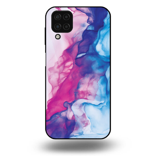 Telefoonhoesje voor Samsung Galaxy A12 met roze blauw marmer opdruk