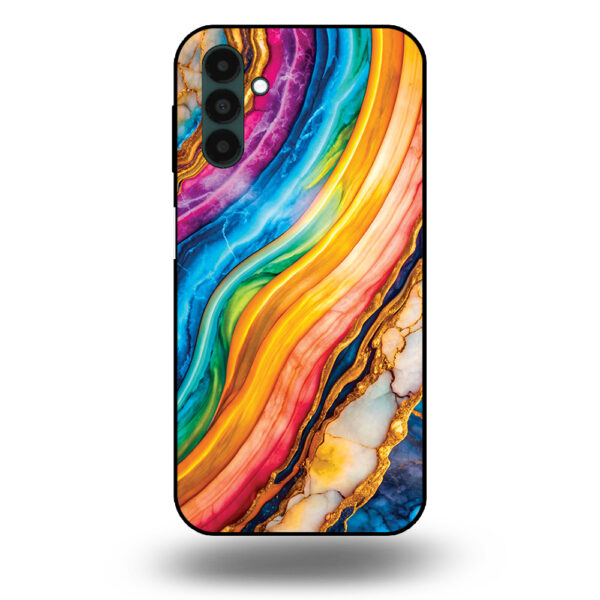 Telefoonhoesje voor Samsung Galaxy A13 5G met regenboog goud marmer opdruk