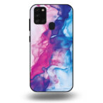 Telefoonhoesje voor Samsung Galaxy A21s met roze blauw marmer opdruk