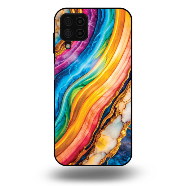 Telefoonhoesje voor Samsung Galaxy A22 4G met regenboog goud marmer opdruk