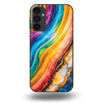 Telefoonhoesje voor Samsung Galaxy A24 4G met regenboog goud marmer opdruk