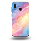 Telefoonhoesje voor Samsung Galaxy A30 met regenboog glitter marmer opdruk