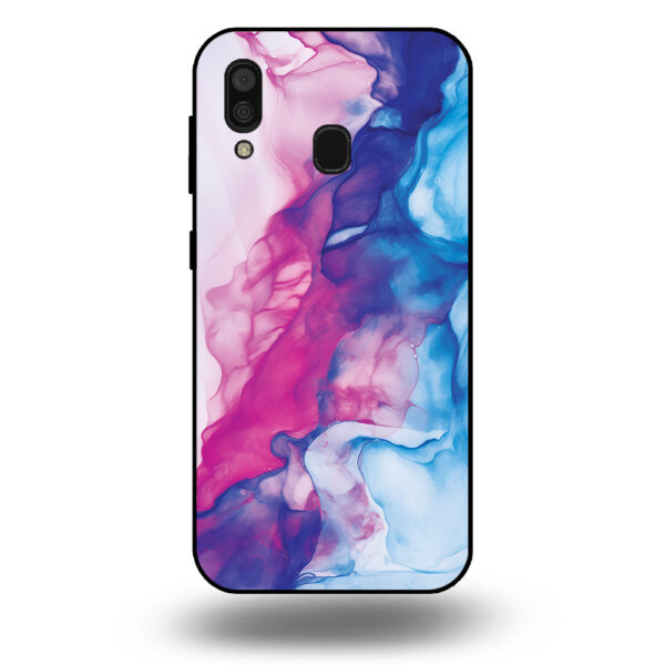 Telefoonhoesje voor Samsung Galaxy A30 met roze blauw marmer opdruk