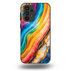 Telefoonhoesje voor Samsung Galaxy A33 5G met regenboog goud marmer opdruk