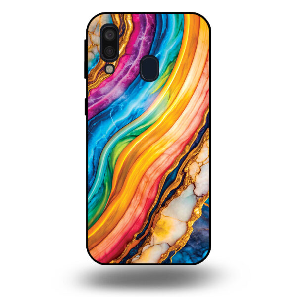 Telefoonhoesje voor Samsung Galaxy A40 met regenboog goud marmer opdruk