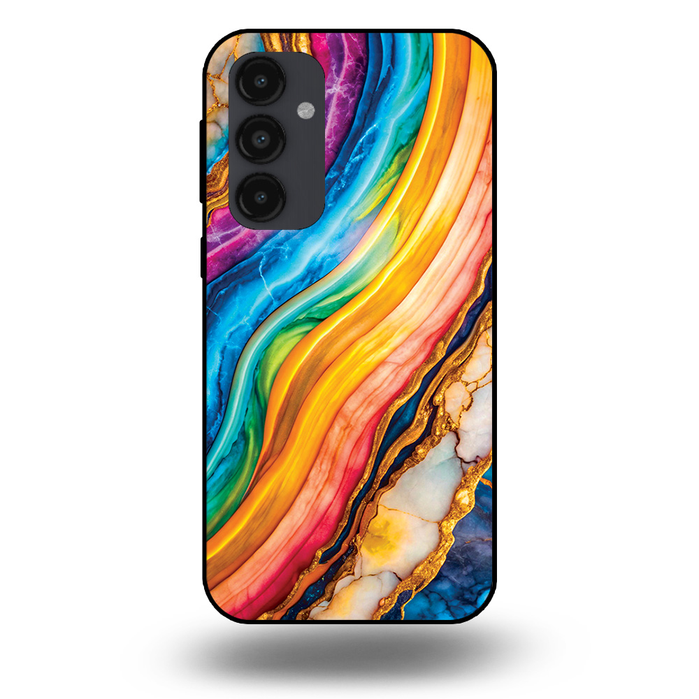 Telefoonhoesje voor Samsung Galaxy A54 5G met regenboog goud marmer opdruk