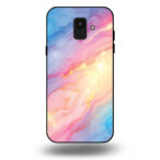 Telefoonhoesje voor Samsung Galaxy A6 2018 met regenboog glitter marmer opdruk