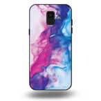 Telefoonhoesje voor Samsung Galaxy A6 2018 met roze blauw marmer opdruk