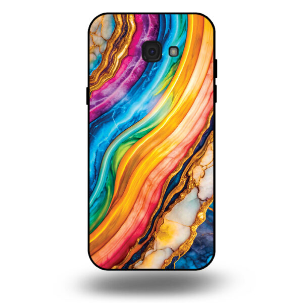 Telefoonhoesje voor Samsung Galaxy A7 2017 met regenboog goud marmer opdruk