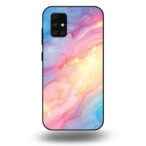 Telefoonhoesje voor Samsung Galaxy A71 5G met regenboog glitter marmer opdruk