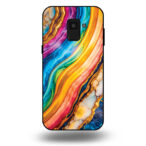 Telefoonhoesje voor Samsung Galaxy A8 2018 met regenboog goud marmer opdruk