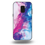 Telefoonhoesje voor Samsung Galaxy A8 2018 met roze blauw marmer opdruk