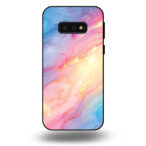 Telefoonhoesje voor Samsung Galaxy S10e met regenboog glitter marmer opdruk