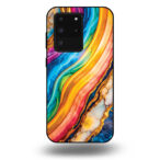 Telefoonhoesje voor Samsung Galaxy S20 Ultra met regenboog goud marmer opdruk