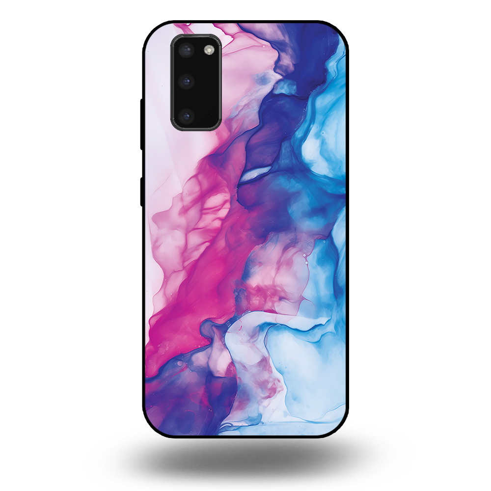 Telefoonhoesje voor Samsung Galaxy S20+ met roze blauw marmer opdruk