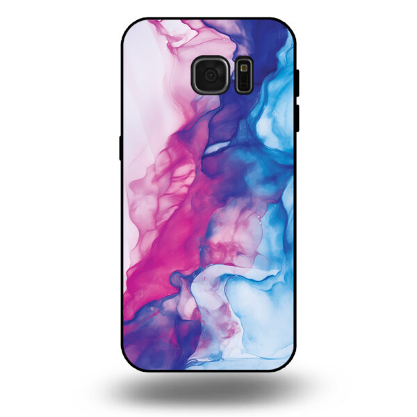 Telefoonhoesje voor Samsung Galaxy S7 met roze blauw marmer opdruk