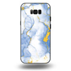 Telefoonhoesje voor Samsung Galaxy S8+ met lichtblauw goud marmer opdruk