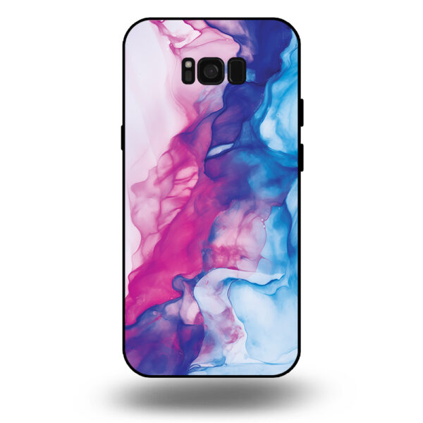 Telefoonhoesje voor Samsung Galaxy S8+ met roze blauw marmer opdruk