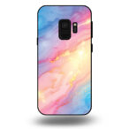 Telefoonhoesje voor Samsung Galaxy S9 met regenboog glitter marmer opdruk