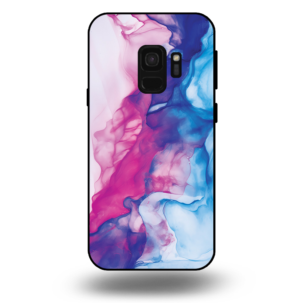 Telefoonhoesje voor Samsung Galaxy S9 met roze blauw marmer opdruk