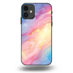 Telefoonhoesje voor iPhone 11 met regenboog glitter marmer opdruk