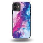 Telefoonhoesje voor iPhone 11 met roze blauw marmer opdruk