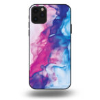 Telefoonhoesje voor iPhone 11 pro max met roze blauw marmer opdruk