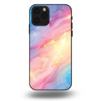 Telefoonhoesje voor iPhone 11 pro met regenboog glitter marmer opdruk