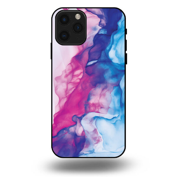 Telefoonhoesje voor iPhone 11 pro met roze blauw marmer opdruk