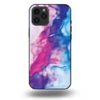 Telefoonhoesje voor iPhone 12 max met roze blauw marmer opdruk