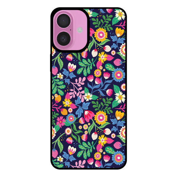 Telefoonhoesje voor iPhone 16 Plus met bloemen opdruk