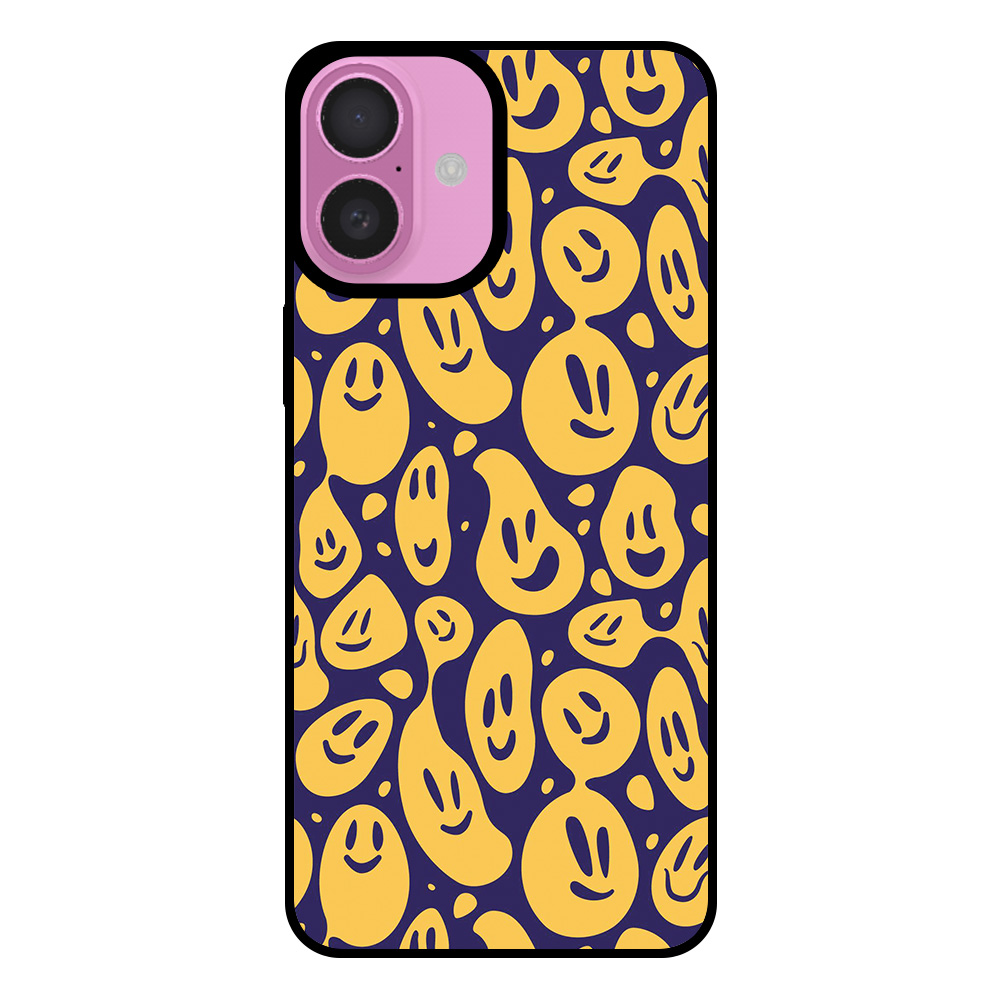 Telefoonhoesje voor iPhone 16 Plus met smiley opdruk