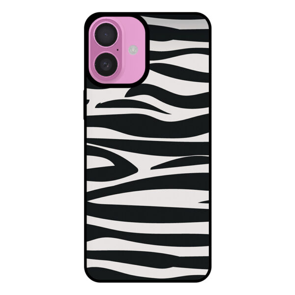 Telefoonhoesje voor iPhone 16 Plus met zebra opdruk