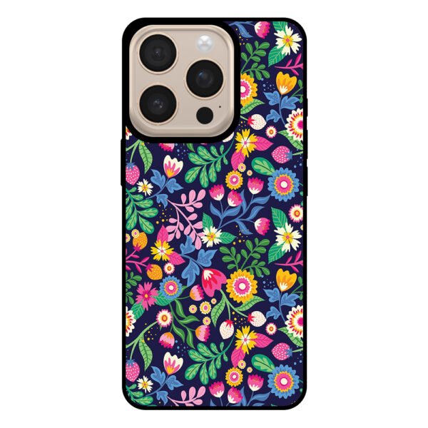 Telefoonhoesje voor iPhone 16 Pro Max met bloemen opdruk