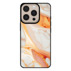 Telefoonhoesje voor iPhone 16 Pro Max met oranje marmer opdruk