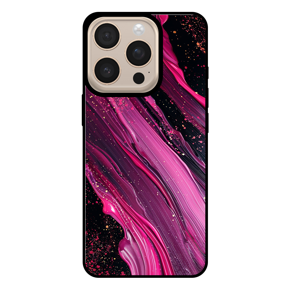 Telefoonhoesje voor iPhone 16 Pro Max met paars roze marmer opdruk