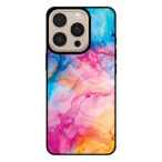 Telefoonhoesje voor iPhone 16 Pro Max met regenboog acryl marmer opdruk