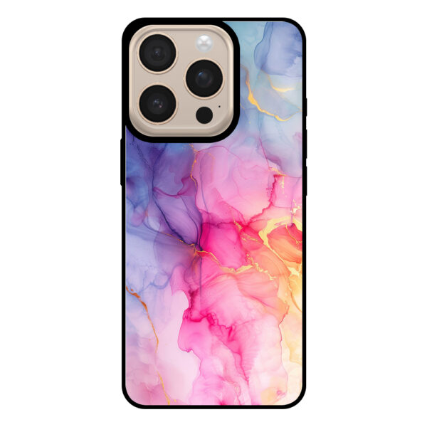 Telefoonhoesje voor iPhone 16 Pro Max met regenboog marmer opdruk