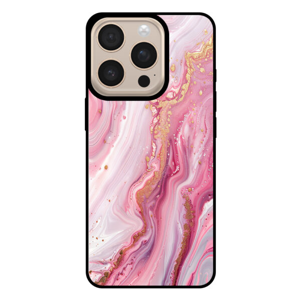 Telefoonhoesje voor iPhone 16 Pro Max met roze marmer opdruk