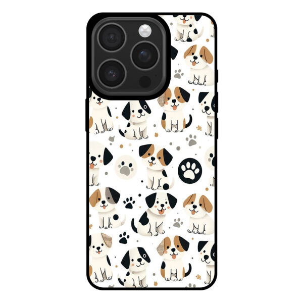 Telefoonhoesje voor iPhone 16 Pro met honden opdruk