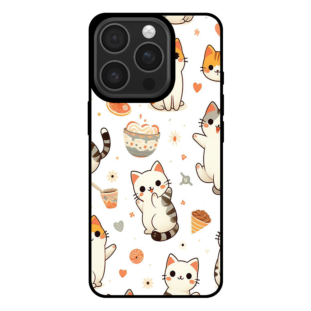 Telefoonhoesje voor iPhone 16 Pro met katten opdruk