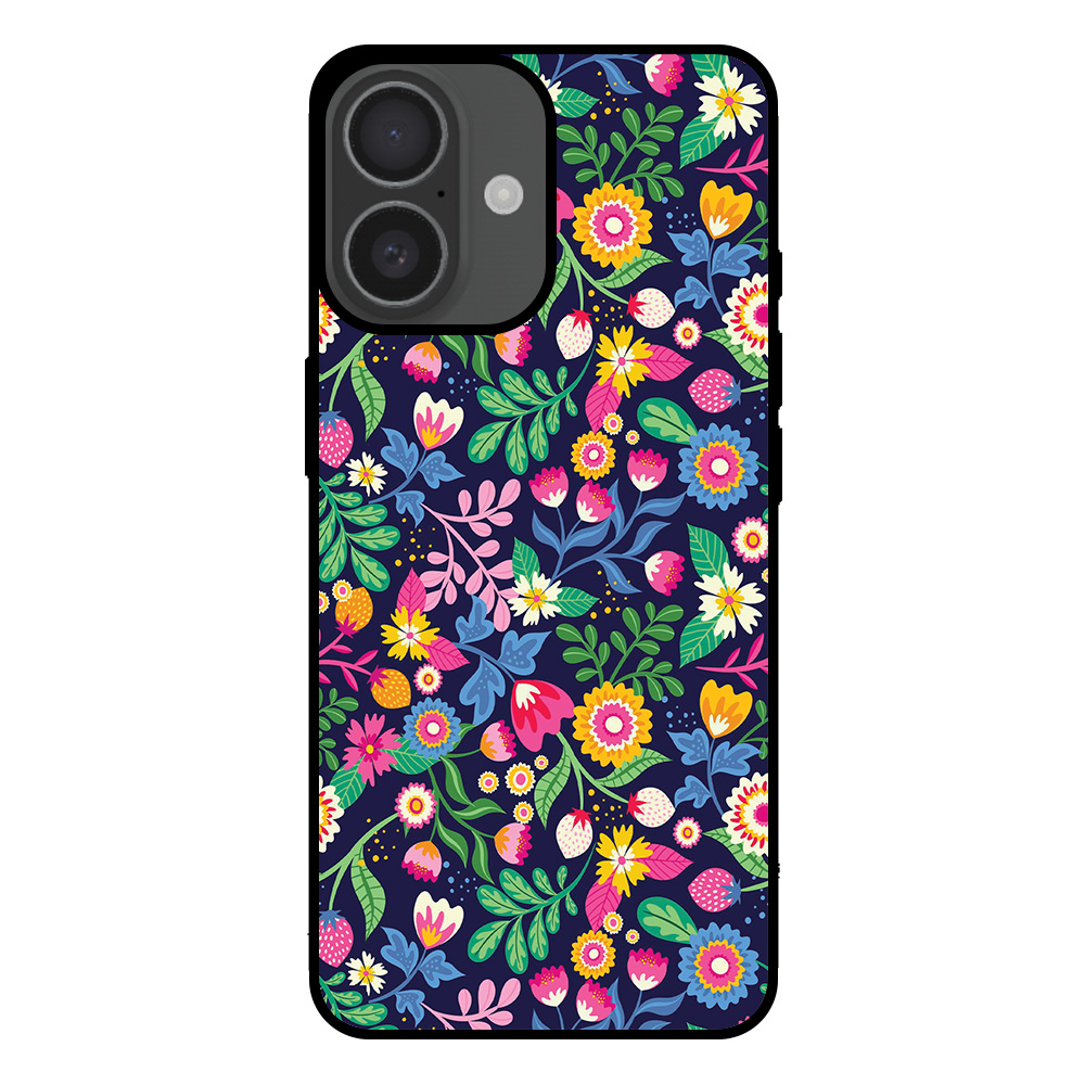 Telefoonhoesje voor iPhone 16 met bloemen opdruk