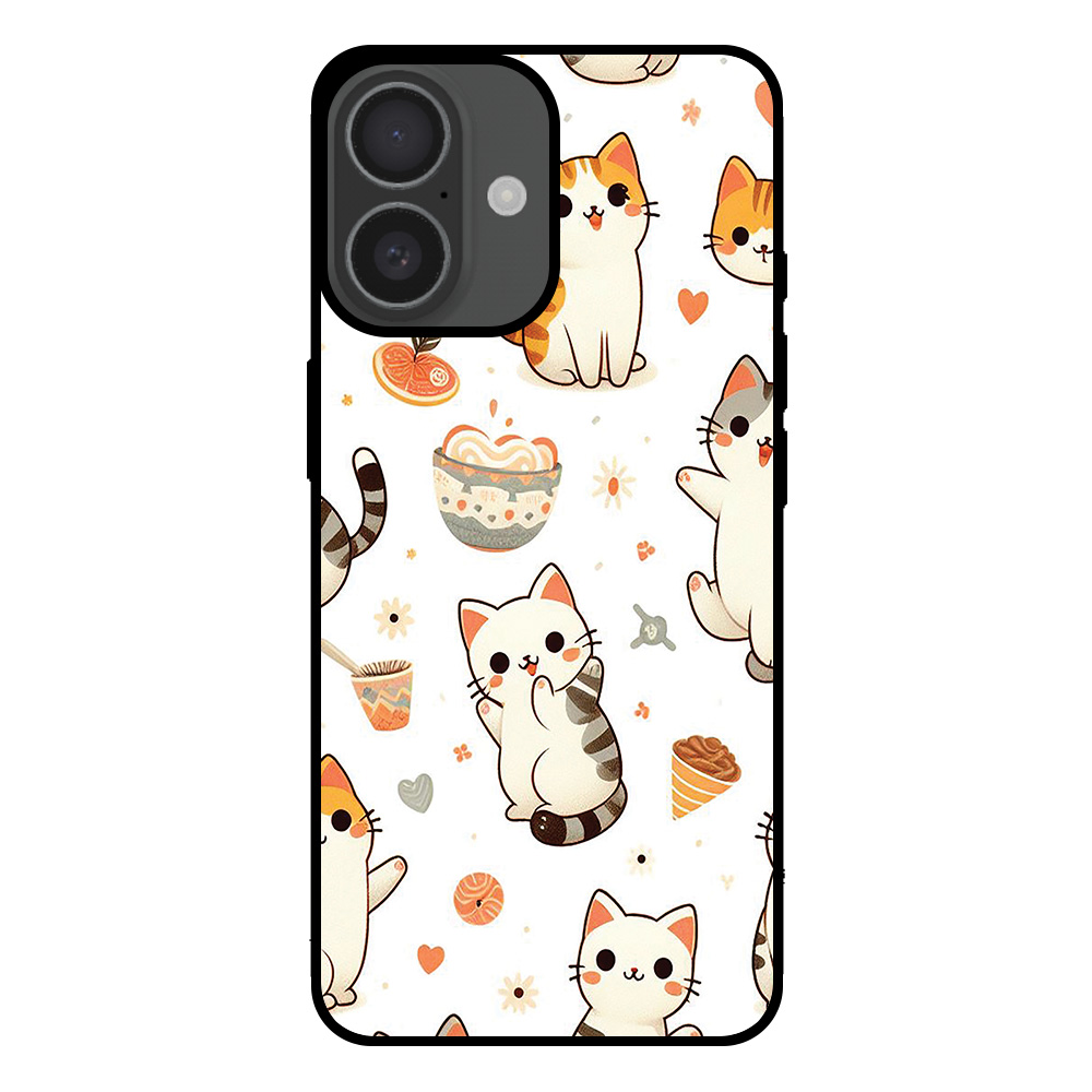 Telefoonhoesje voor iPhone 16 met katten opdruk