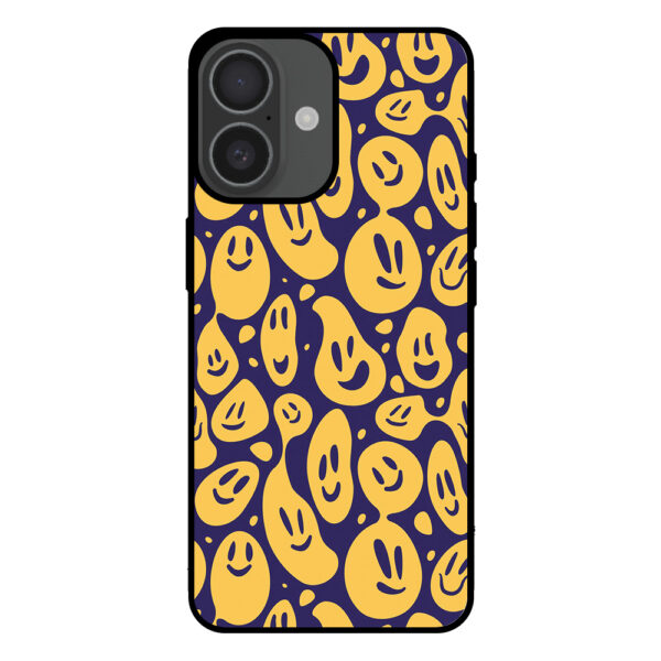 Telefoonhoesje voor iPhone 16 met smiley opdruk