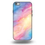 Telefoonhoesje voor iPhone 6-6s plus met regenboog glitter marmer opdruk