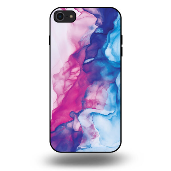 Telefoonhoesje voor iPhone 7-8 met roze blauw marmer opdruk